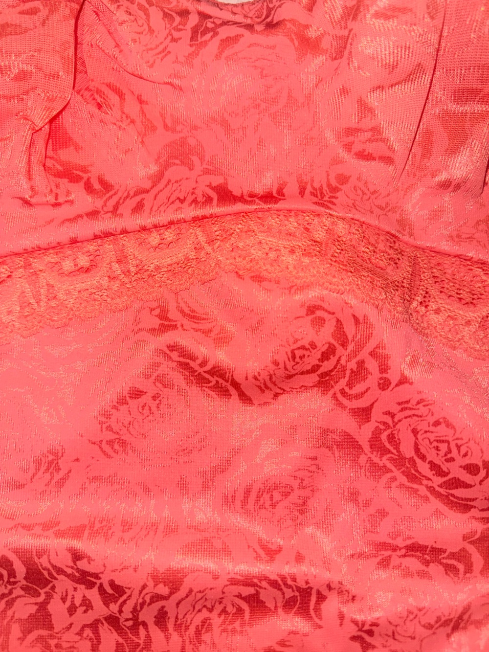 Ruby Ribbon Lace Cami, Coral with Rose Deluster, Never Worn, 38 - Picture 2 of 3
